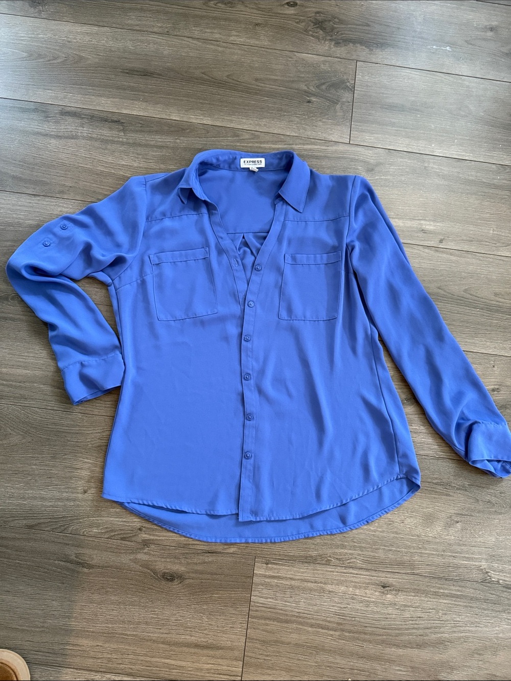 Express Women’s Sapphire Blue Button-Down Shirt